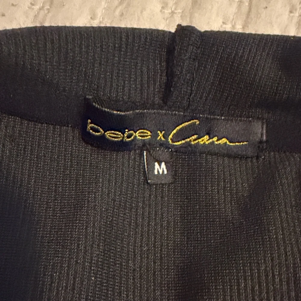 Bebe & Ciara Collab Black Stretch Micro Corduroy Zip-Up Hoodie NWT M